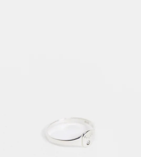 Кольцо из стерлингового серебра с искусственным бриллиантом для родившихся в апреле Kingsley Ryan-Серебристый