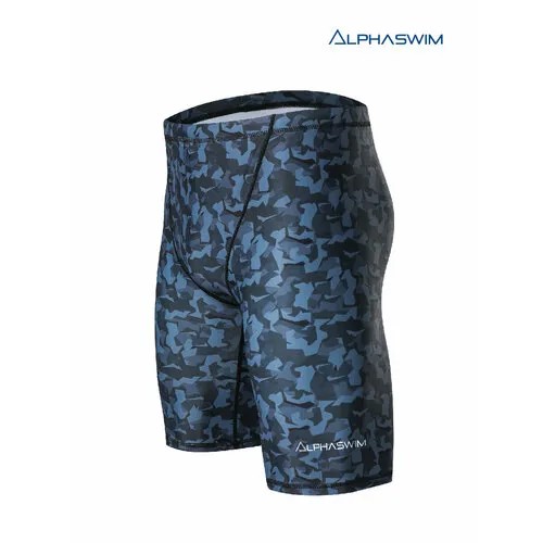 Плавки ALPHA SWIM джаммеры, размер XL/52, серый/черный