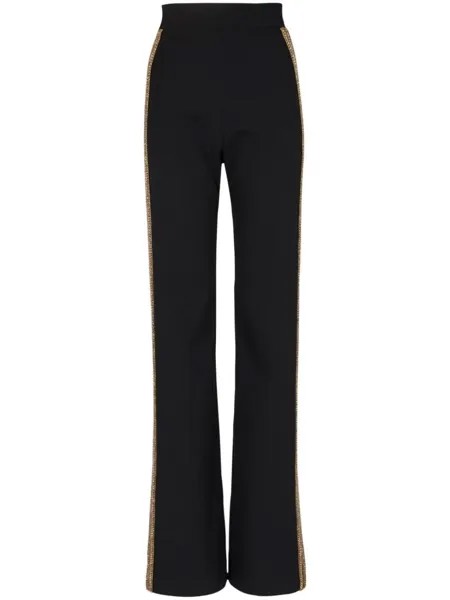 Balmain sequin-embellished wide-leg trousers, черный