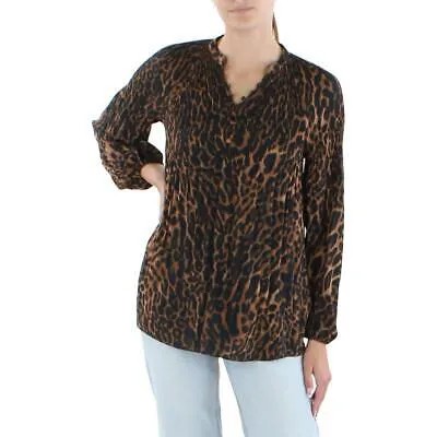 Женская черная плиссированная блузка Lauren Ralph Lauren Versilla Henley Top XS BHFO 8618