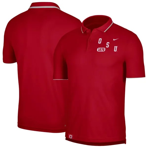 Мужское поло Scarlet Ohio State Buckeyes с надписью Performance Nike