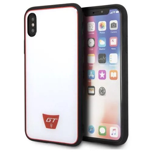 Чехол-накладка для iPhone X/XS Maserati Gransport Acrylic Hard Glossy, белый (MAGOUHCPXWH)
