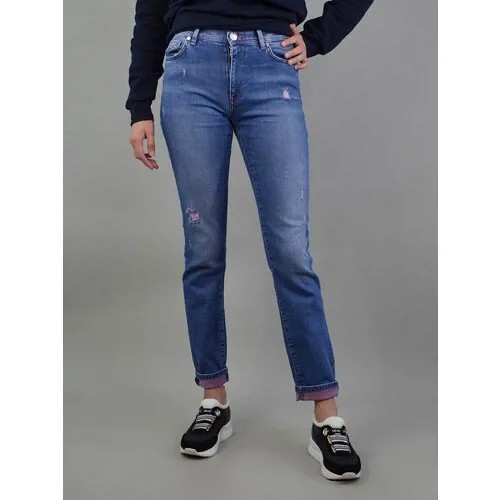 Джинсы широкие  Trussardi Jeans, стрейч, размер 27, голубой
