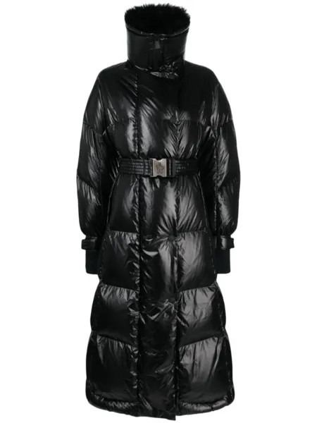 Moncler Grenoble пальто Combovin с воротником из искусственного меха, черный