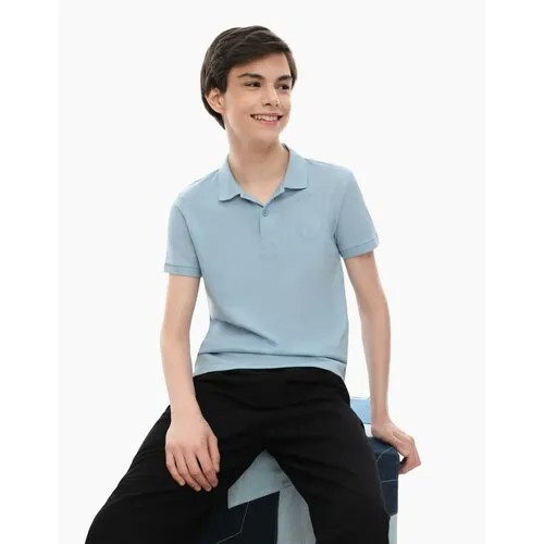 Поло Gloria Jeans, хлопок, размер 14+/170, голубой