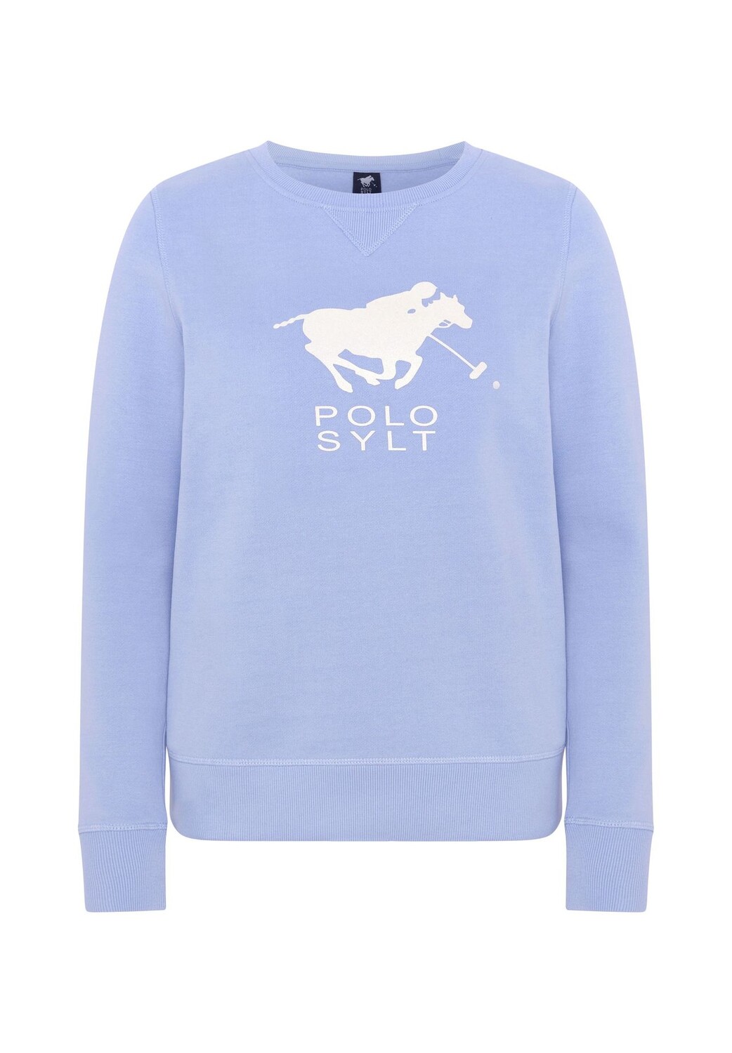 Свитер с блестящим принтом POLO SYLT, цвет Brunnera Blue