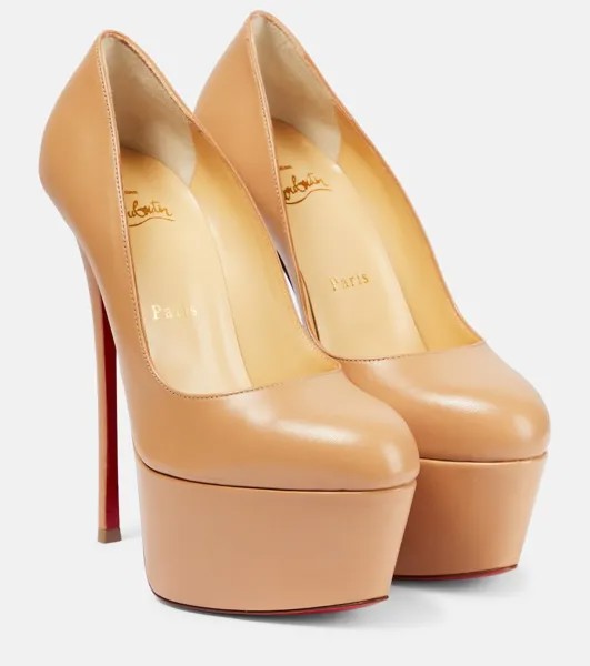 Кожаные туфли Dolly Alta 160 на платформе Christian Louboutin, нейтральный