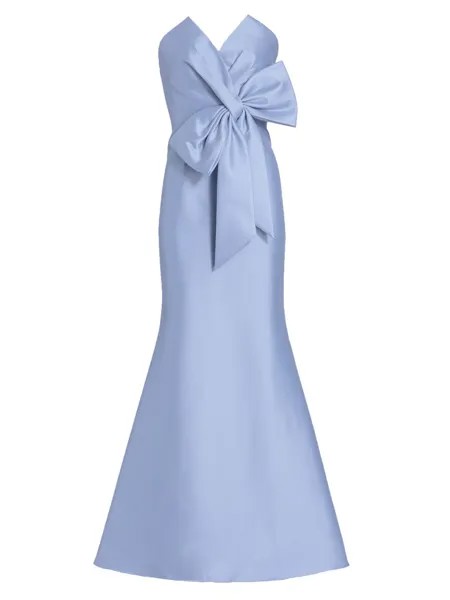 Платье без бретелек с бантом Badgley Mischka