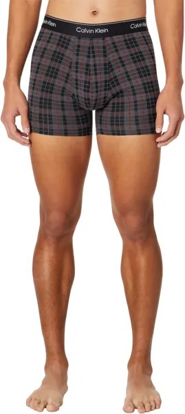 Современные хлопковые праздничные трусы-боксеры Calvin Klein Underwear, цвет Scottish Plaid/Charcoal Heather/Sundried Tomato