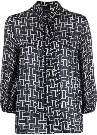 Aspesi блузка с завязками и геометричным принтом