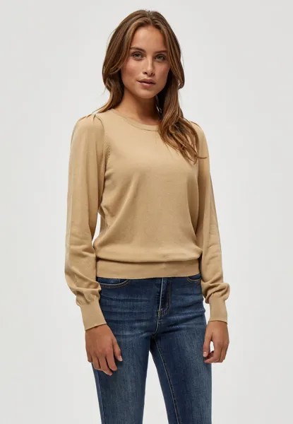 Свитер PEPPERCORN Tana Puff Longsleeve, меланж теплый песочный