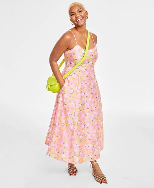Женское платье макси без рукавов с овальным вырезом On 34th, розовый