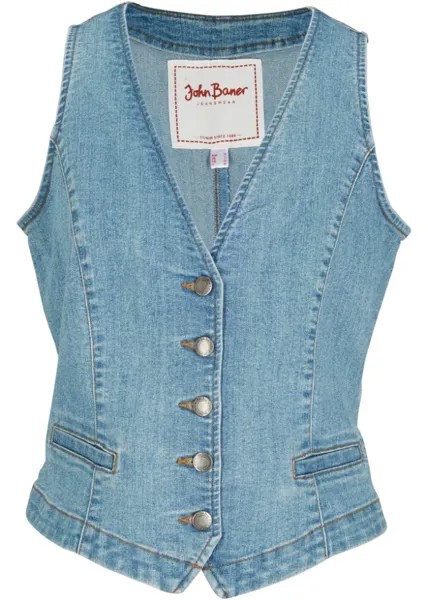 Джинсовый жилет стрейч John Baner Jeanswear, голубой