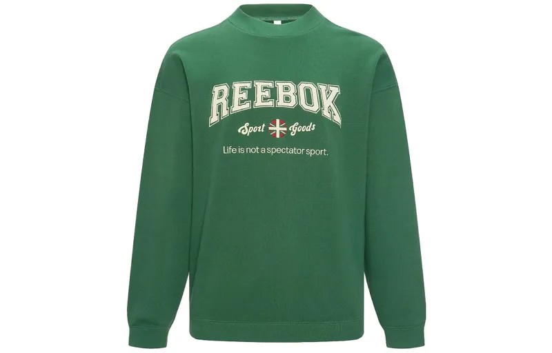Толстовка унисекс темно-зеленая Reebok, темно-зеленый