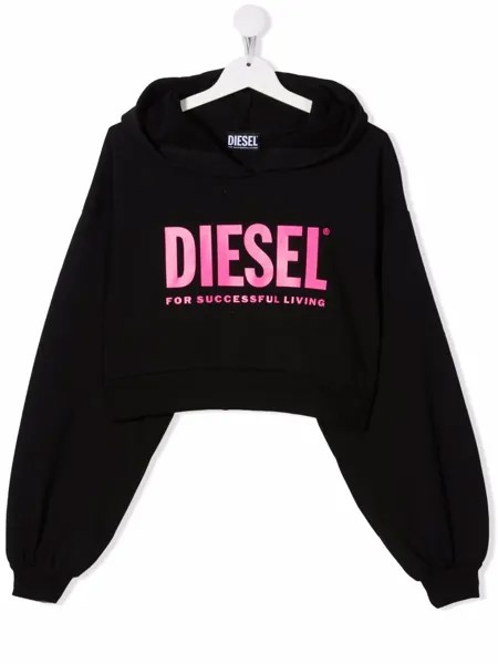 Diesel Kids укороченное худи с логотипом