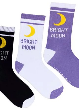 Носки Lunarable, 3 пары, размер 35-39, фиолетовый, черный, белый