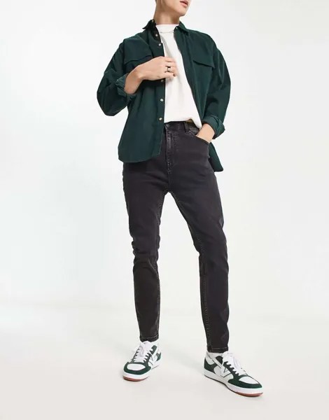 Темно-серые джинсы-морковки Pull&Bear