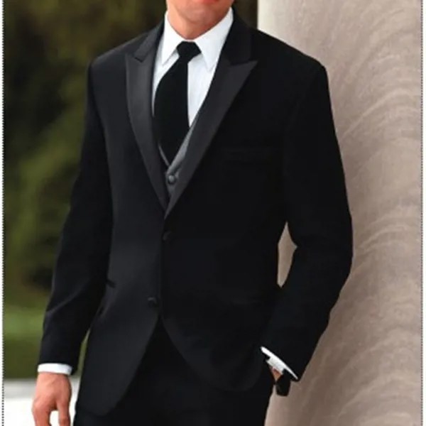 Новый Классический мужской костюм Smolking Noivo Terno, приталенные вечерние костюмы Easculino для мужчин, черные свадебные смокинги для жениха, Лучший Ч...
