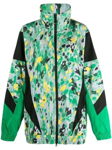 Adidas by Stella McCartney спортивная куртка с абстрактным принтом, зеленый
