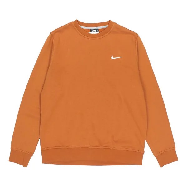 Толстовка Men's Nike Fleece Lined Embroidered Small Logo Classic Sports Brown, коричневый