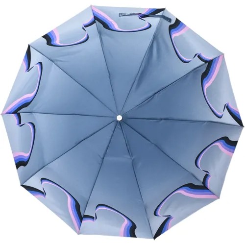 Зонт ZEST, полуавтомат, 3 сложения, купол 110 см, 10 спиц, система «антиветер», чехол в комплекте, для женщин, голубой