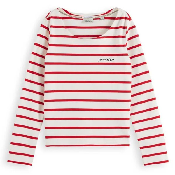 Футболка с длинным рукавом Scotch & Soda Breton Striped, красный