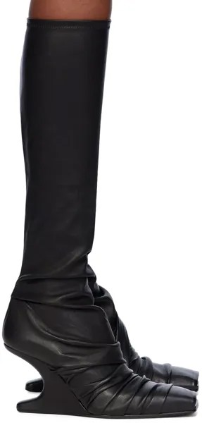 Черные высокие ботинки с консолью Rick Owens