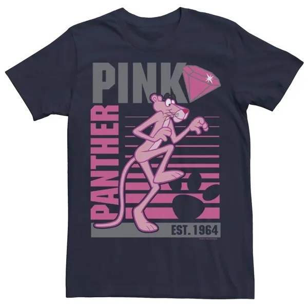 Мужская футболка с портретом на подкладке из розовой пантеры Licensed Character, синий