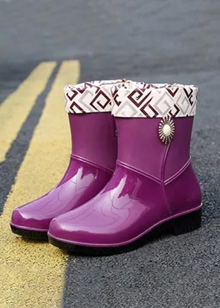 Женские однотонные короткие металлические украшения с цветами Нескользящие носимые слипоны от дождя Ботинки