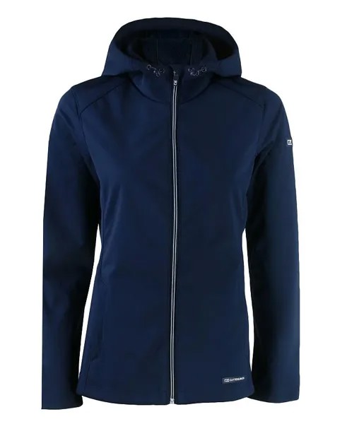 Женская куртка Evoke Eco Softshell из переработанного материала с полной молнией Cutter & Buck, цвет Navy blue