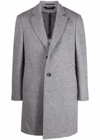 Z Zegna однобортное пальто в ломаную клетку