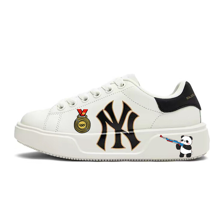 Кроссовки MLB Chunky Classic Skateboarding Shoes Unisex Low-top Black/white, бежевый/черный