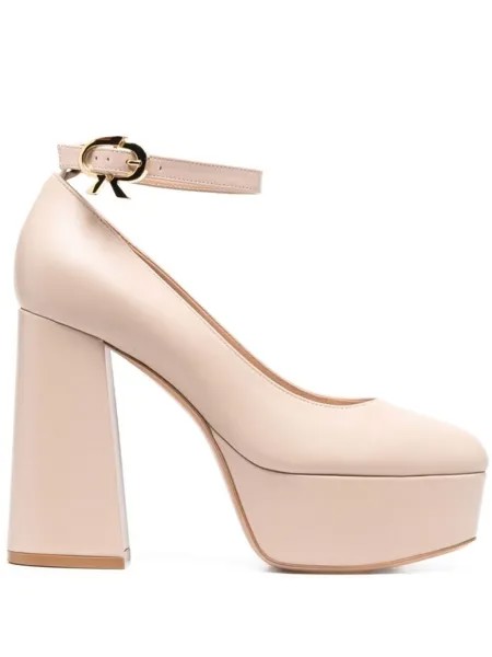 Gianvito Rossi туфли Vernice 70 на платформе, нейтральный цвет