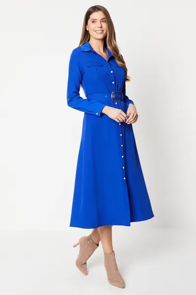 Платье-рубашка из плотного крепа Wallis, синий