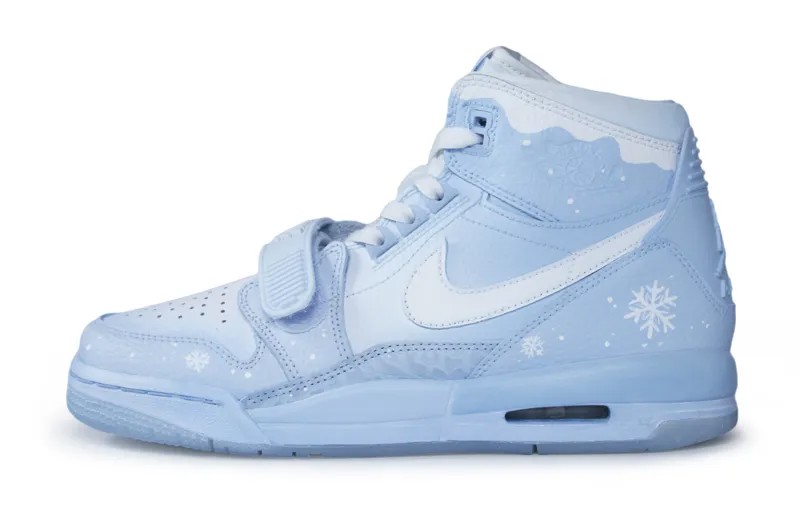 Кроссовки Jordan Legacy 312 Vintage Basketball Shoes Women's High-top White, голубой