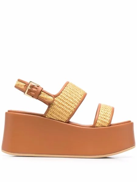 Alberta Ferretti сандалии на платформе, нейтральный цвет