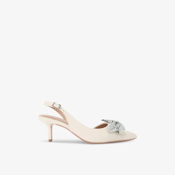 Туфли из кожи на каблуке с королевским бантом Carvela, белый