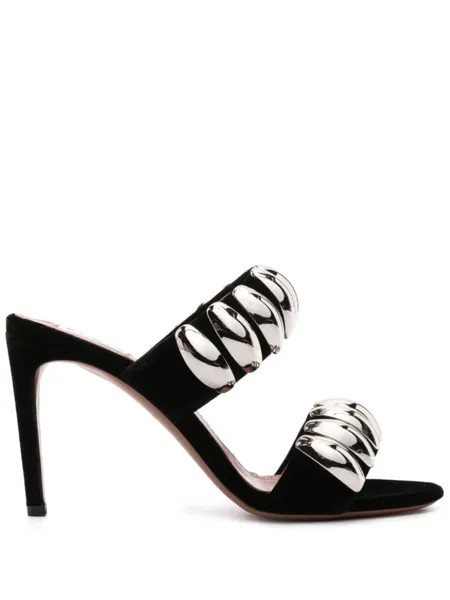 Мюли Tribale 90 с эффектом металлик Alaïa, черный