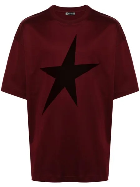 Mugler футболка с декором Star, красный