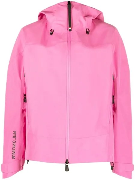 Moncler Grenoble легкая куртка на молнии с капюшоном, розовый