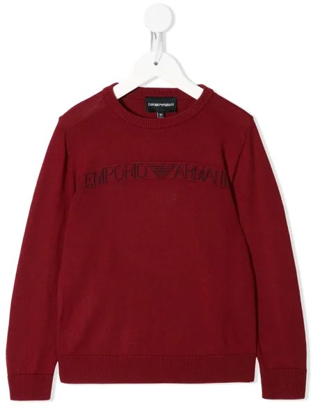 Emporio Armani Kids джемпер вязки интарсия с круглым вырезом