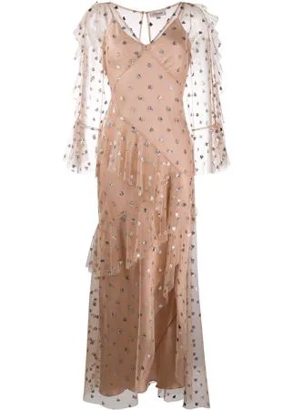 Temperley London платье из тюля в горох с блестками