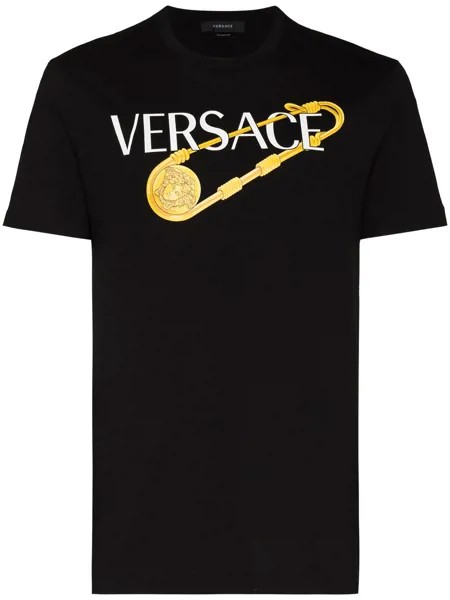 Versace футболка с логотипом Safety Pin