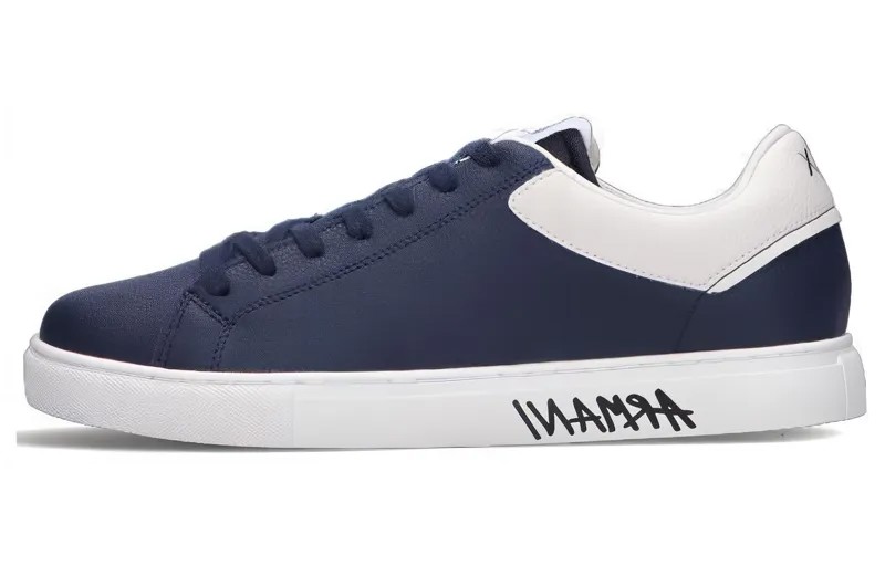 Кроссовки EMPORIO ARMANI Skateboarding Shoes Men Low-top Dark Blue, темно-синий