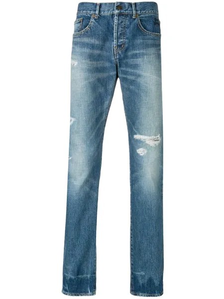 Saint Laurent джинсы с выцветшим эффектом
