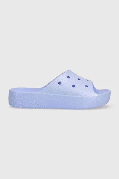 Классические шлепанцы Platforn с блестками Crocs, фиолетовый