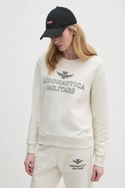 Хлопковая толстовка Aeronautica Militare, бежевый