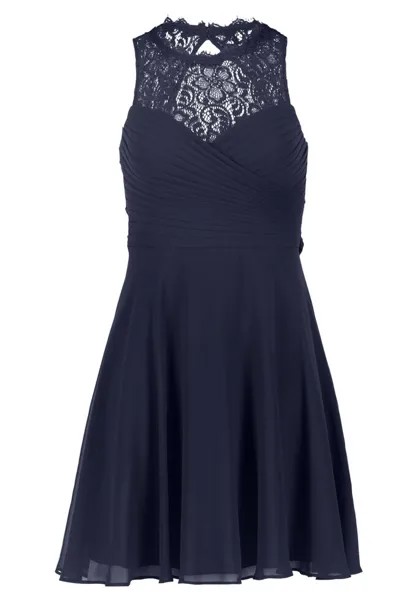Вечернее платье с кружевом Vera Mont, синий