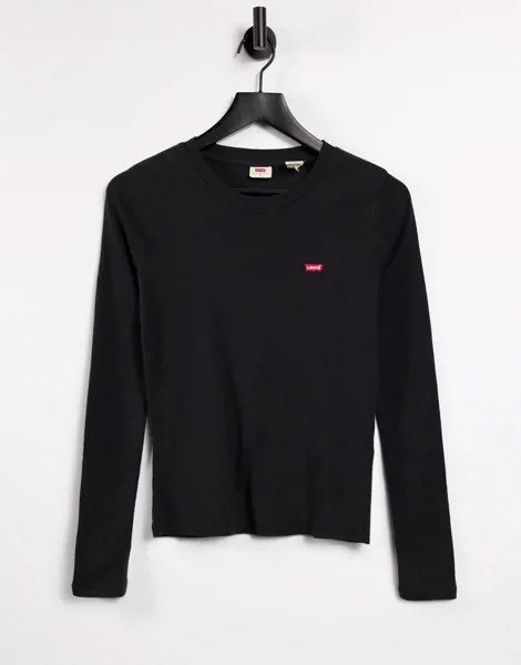 Черный лонгслив с круглым вырезом Levi's
