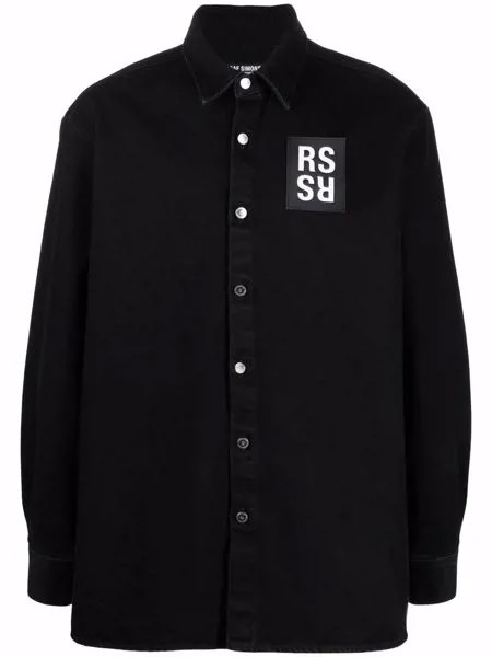 Raf Simons куртка-рубашка с нашивкой-логотипом